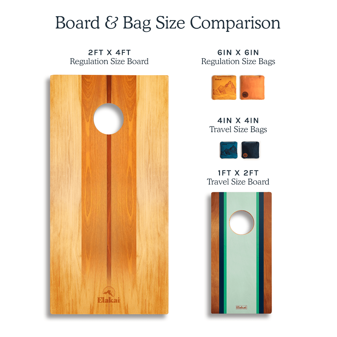 1ft x 2ft Resin &amp; Wood Travel Cornhole Set | Beach Wave