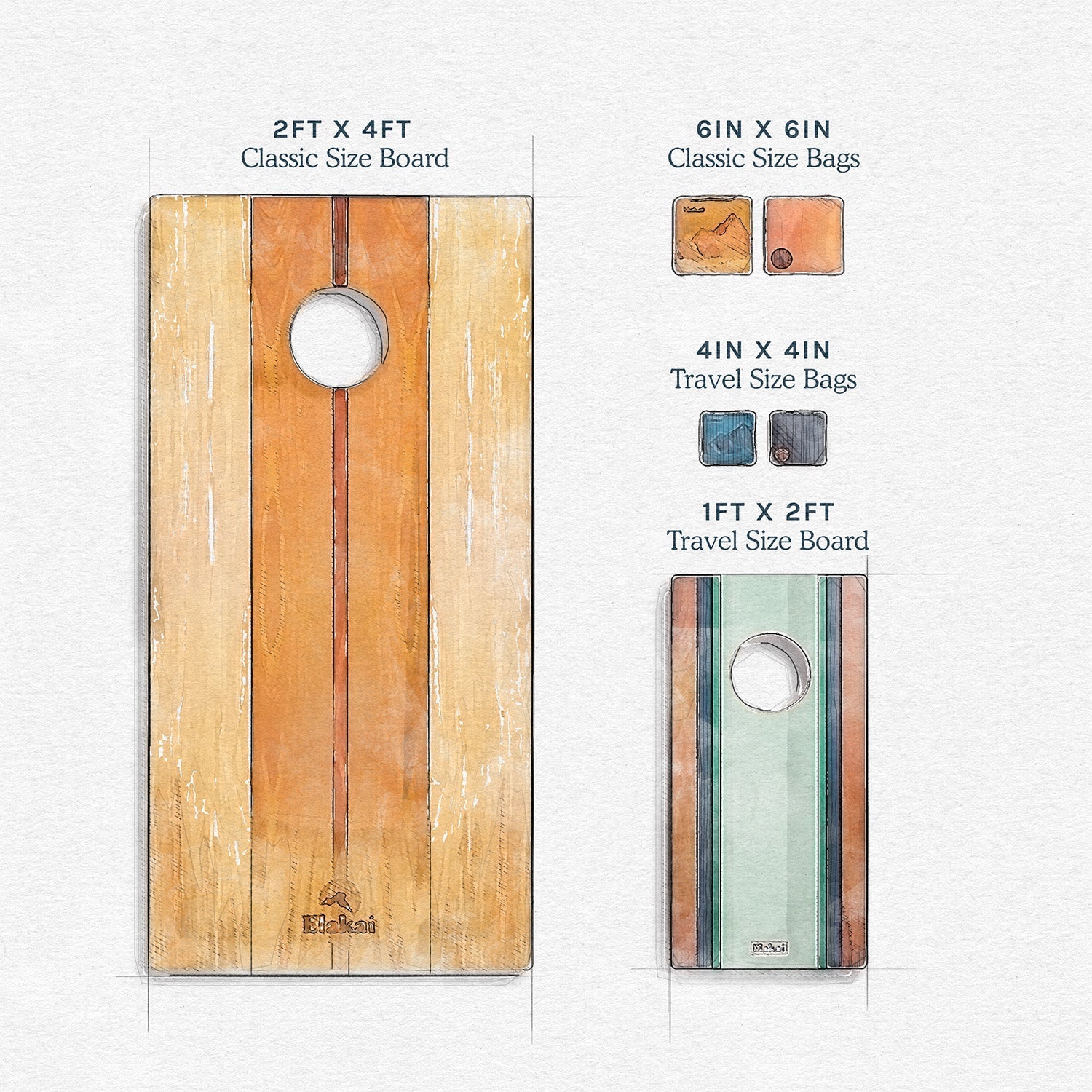 1ft x 2ft Resin &amp; Wood Travel Cornhole Set | Live Edge River Collection