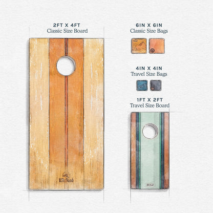 1ft x 2ft Resin &amp; Wood Travel Cornhole Set | Live Edge River Collection