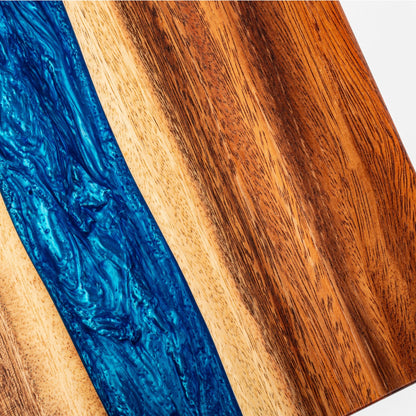 1ft x 2ft Resin &amp; Wood Travel Cornhole Set | Live Edge River Collection