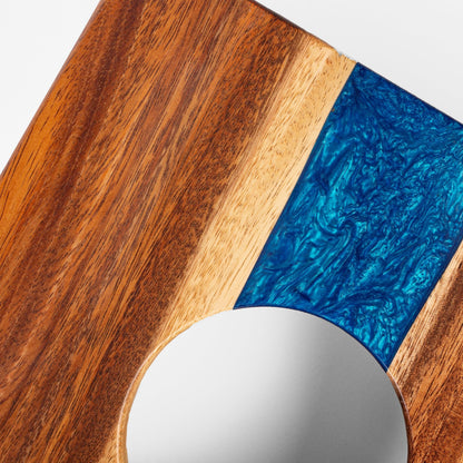 1ft x 2ft Resin &amp; Wood Travel Cornhole Set | Live Edge River Collection