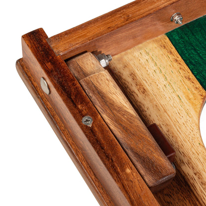 1ft x 2ft Resin &amp; Wood Travel Cornhole Set | Live Edge River Collection