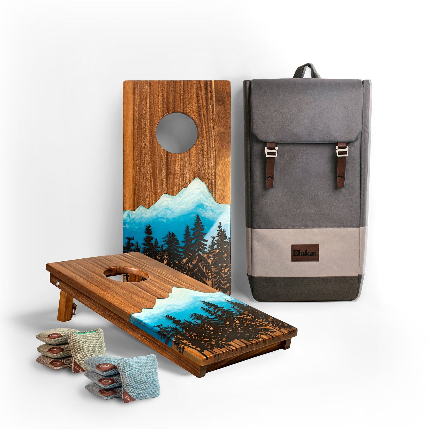 1ft x 2ft Resin &amp; Wood Travel Cornhole Set | Mountain Collection