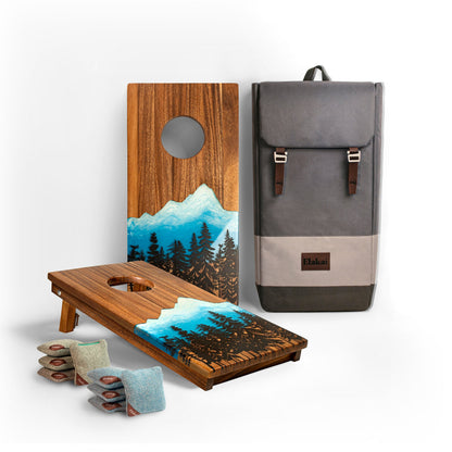 1ft x 2ft Resin &amp; Wood Travel Cornhole Set | Mountain Collection