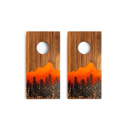 1ft x 2ft Resin &amp; Wood Travel Cornhole Set | Mountain Collection
