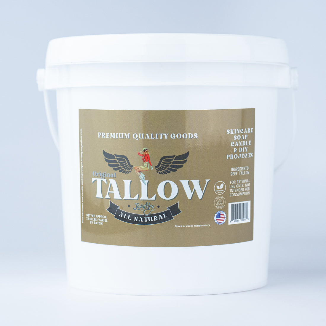 Unscented Bulk Beef Tallow - 8 Pounds | 100% Natural &amp; Pure