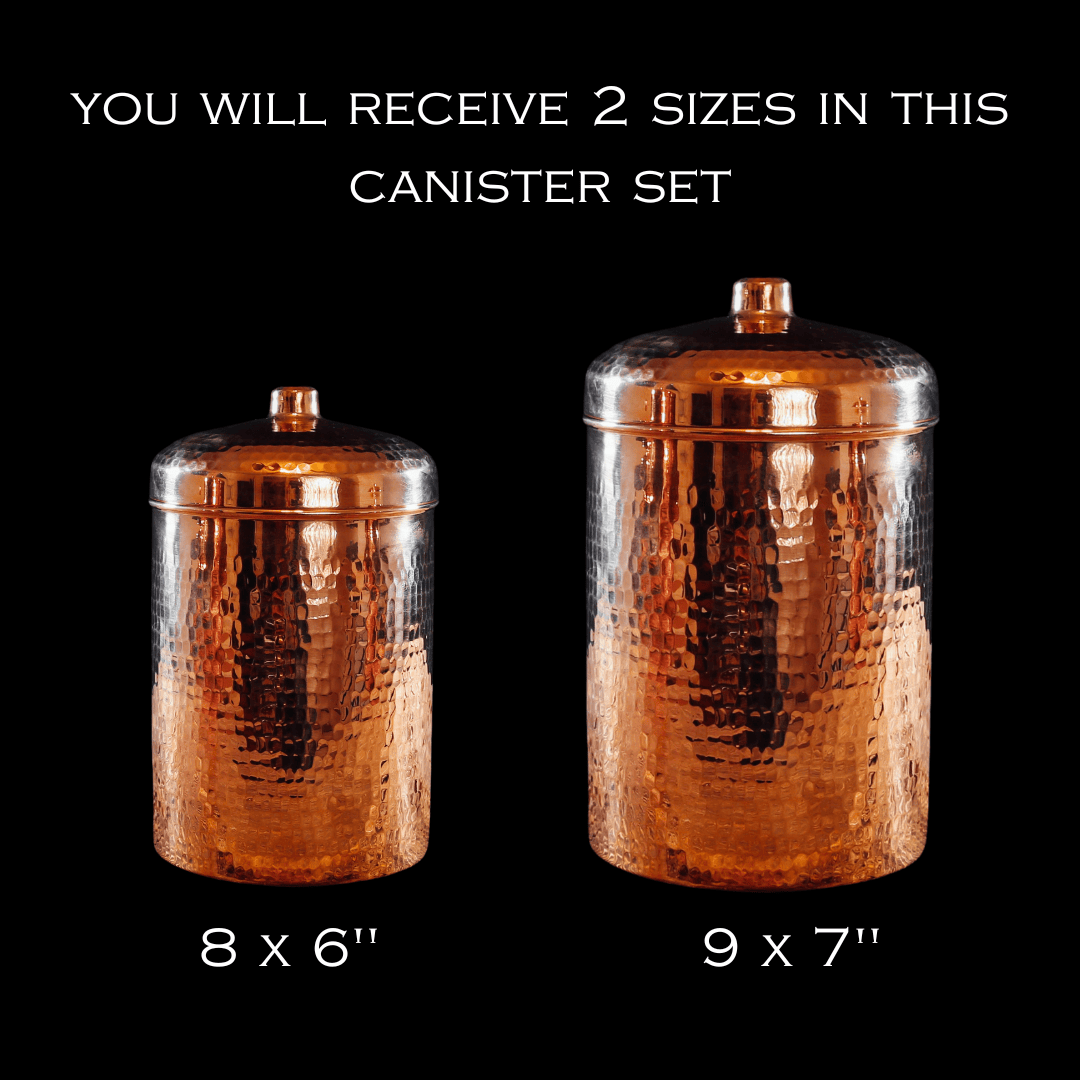 Sertodo Canisters Copper Kitchen Canisters - Large Set, 2 Pieces