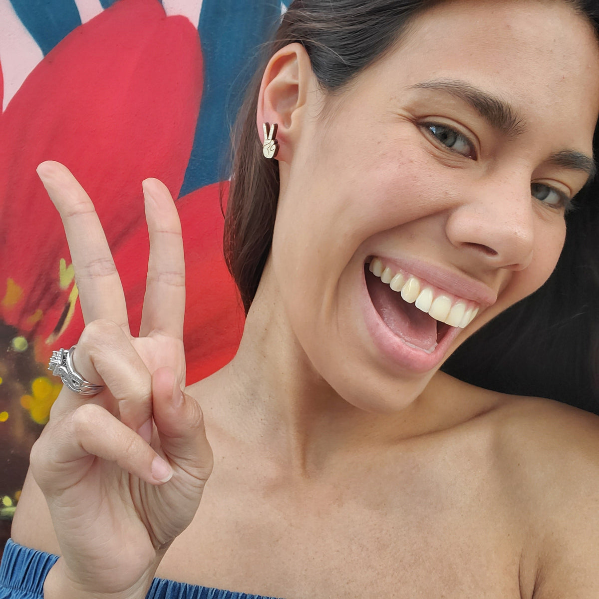 Peace Sign Studs