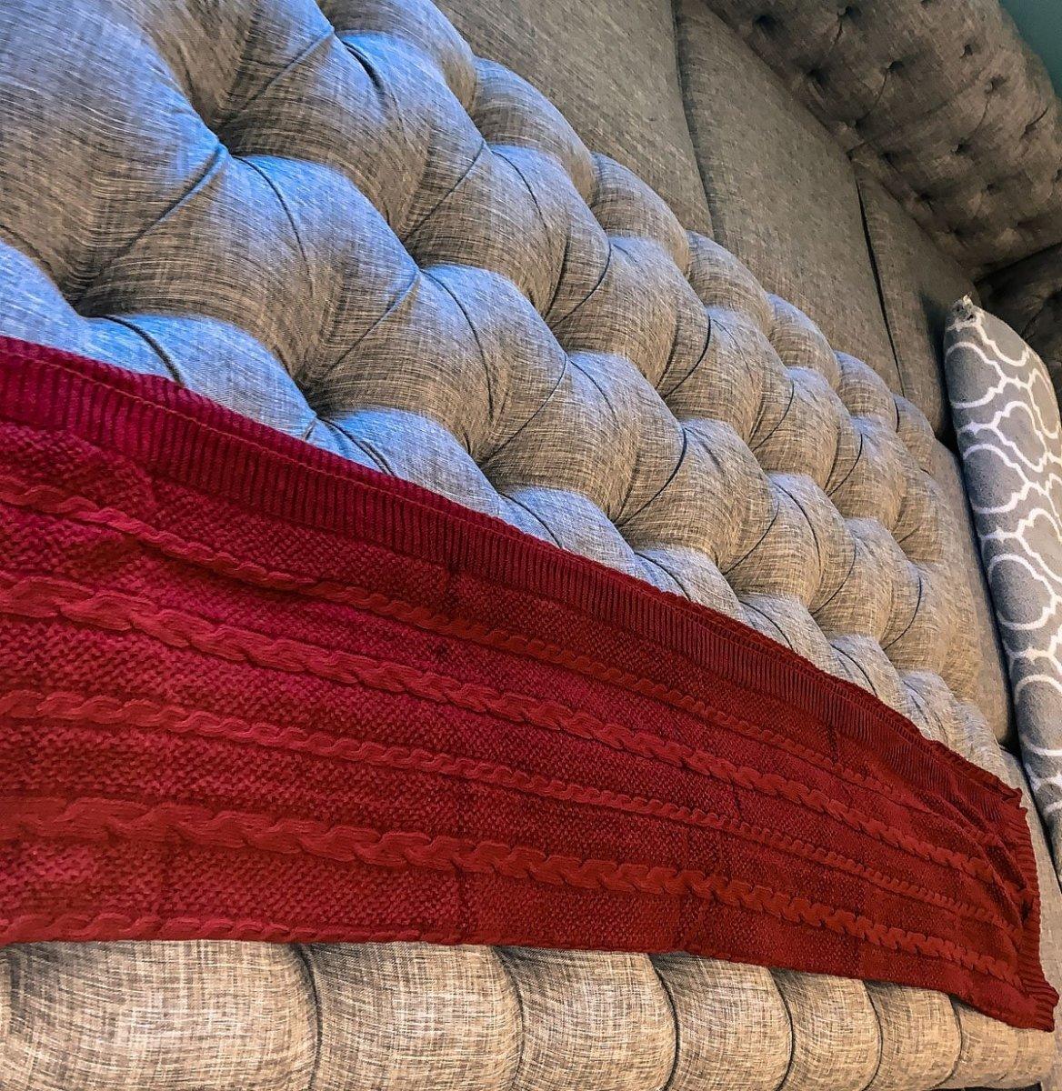 Gia Roma Throw Blanket Claret Knit Sweater Throw