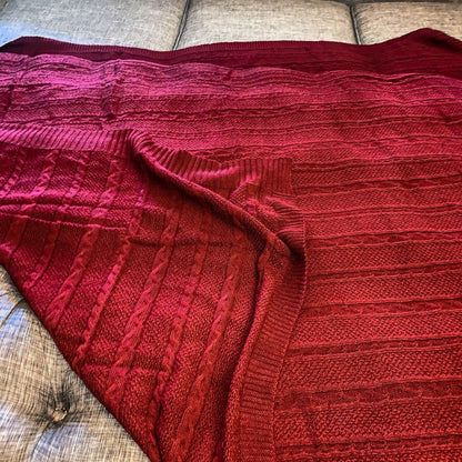 Gia Roma Throw Blanket Claret Knit Sweater Throw