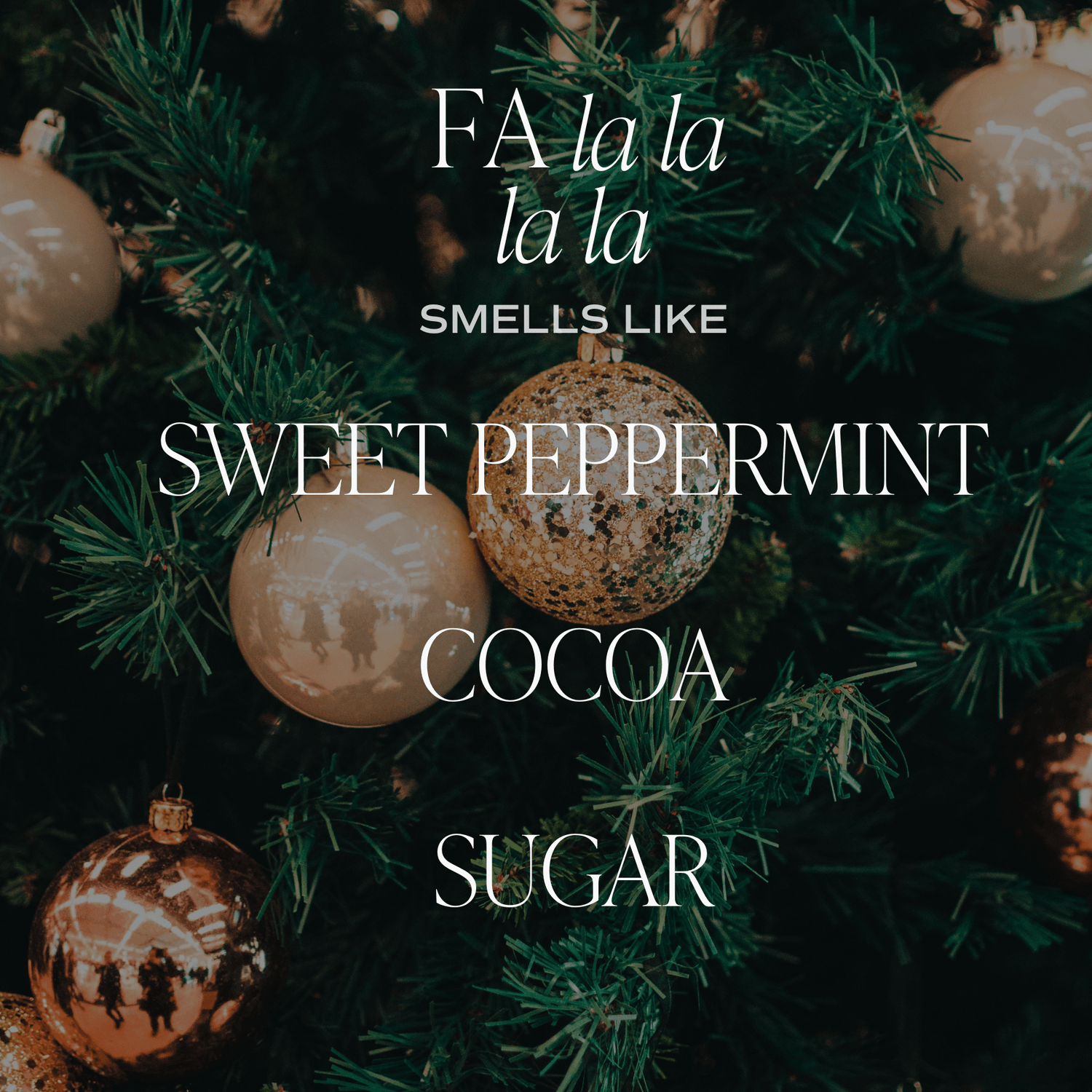 Fa La La La La Soy Candle - Green Matte Jar - 15 oz (Hot Cocoa and Peppermint) - My American Goods