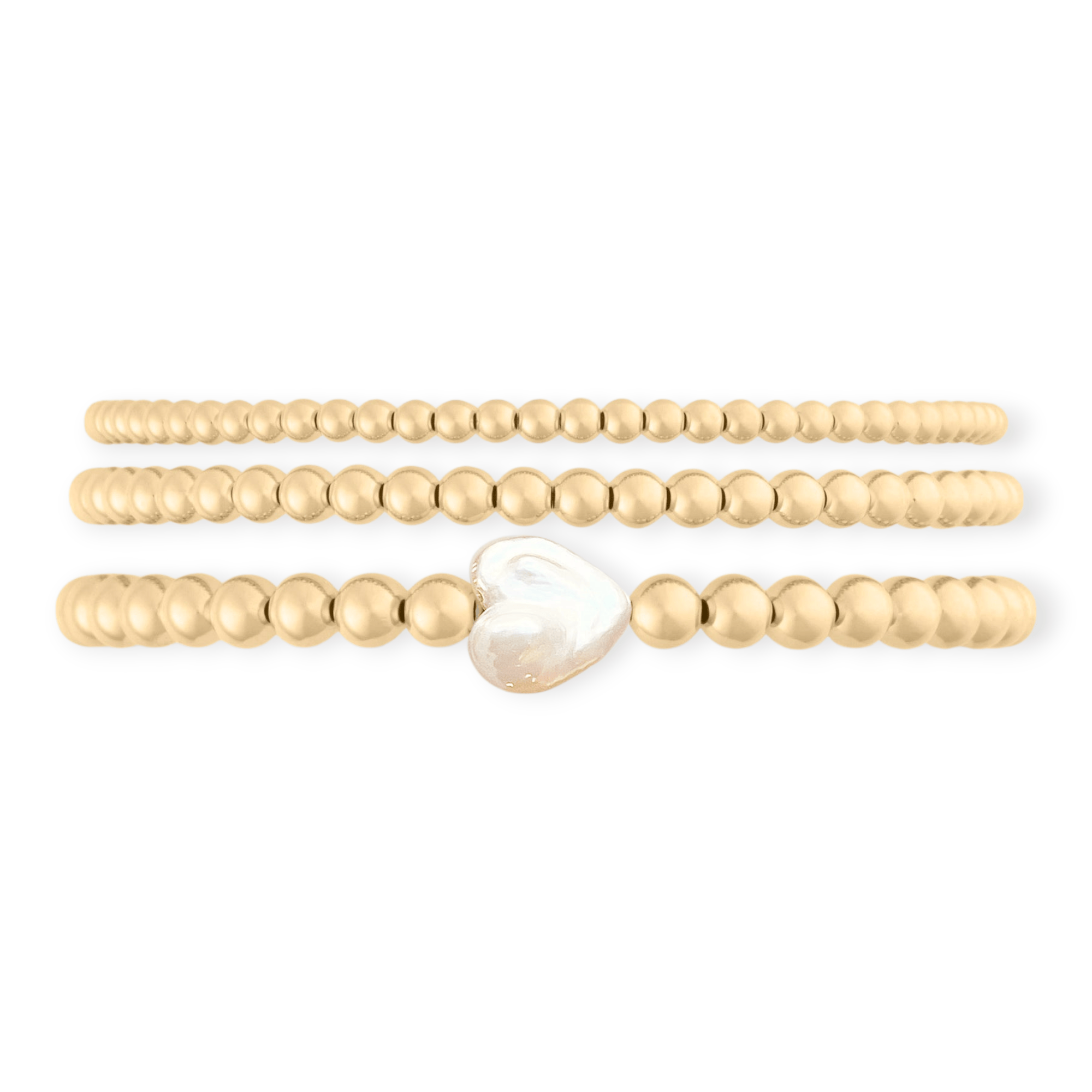 Cuffed by Nano LLC Pearl Heart Juno Bracelet Triple Stack