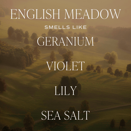 English Meadow Soy Candle - Green Matte Jar - 15 oz (Wildflowers and Salt) - My American Goods