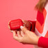 CASUPO Small Leather Goods Leather Airpod Case - Red