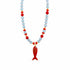 Hannah B by Hannah Bender Coral Reef Fish Charm Necklace - Ocean Blue & Coral Beaded Necklace