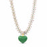 Hannah B by Hannah Bender Green Heart Pendant Necklace - Fresh Water Pearl & Murano Glass Necklace