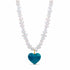 Hannah B by Hannah Bender Ocean Blue Heart Pendant Necklace - Murano Glass Heart Necklace