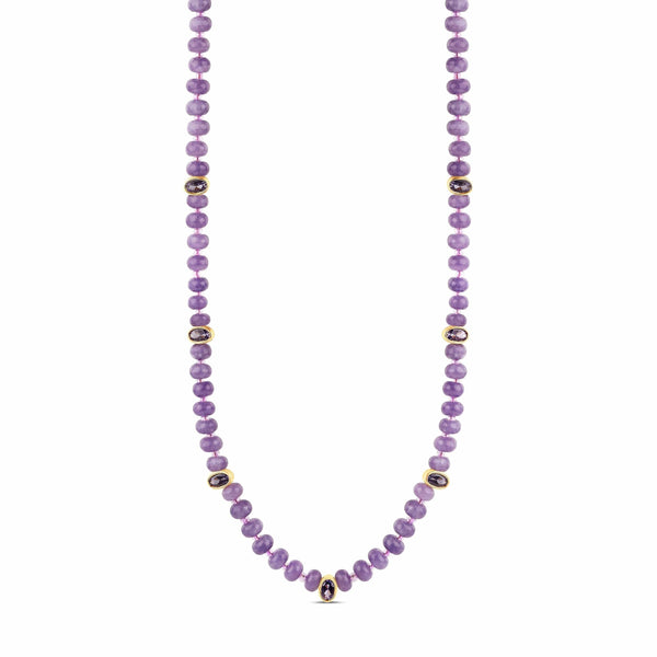 Hannah B by Hannah Bender Necklace Lavender Amethyst Bead Necklace with Faceted Gem Accents