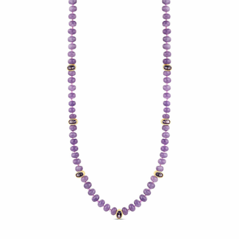 Hannah B by Hannah Bender Necklace Lavender Amethyst Bead Necklace with Faceted Gem Accents