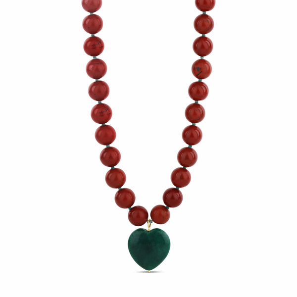 Hannah B by Hannah Bender Necklace Heart of Jasper Statement Necklace
