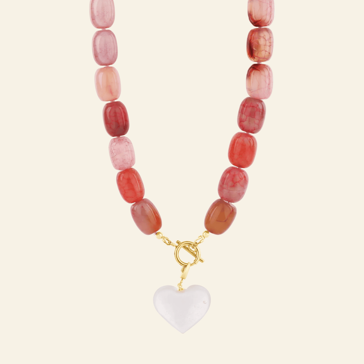 Pink Removable Crystal Heart Necklace