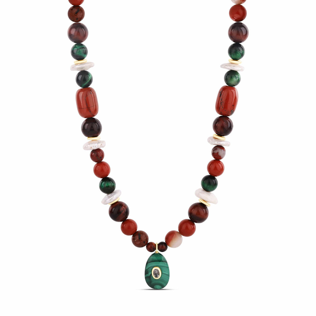 Jasper &amp; Malachite Statement Necklace
