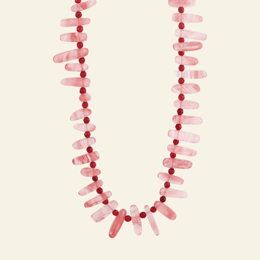 Rose Quartz Spike Necklace
