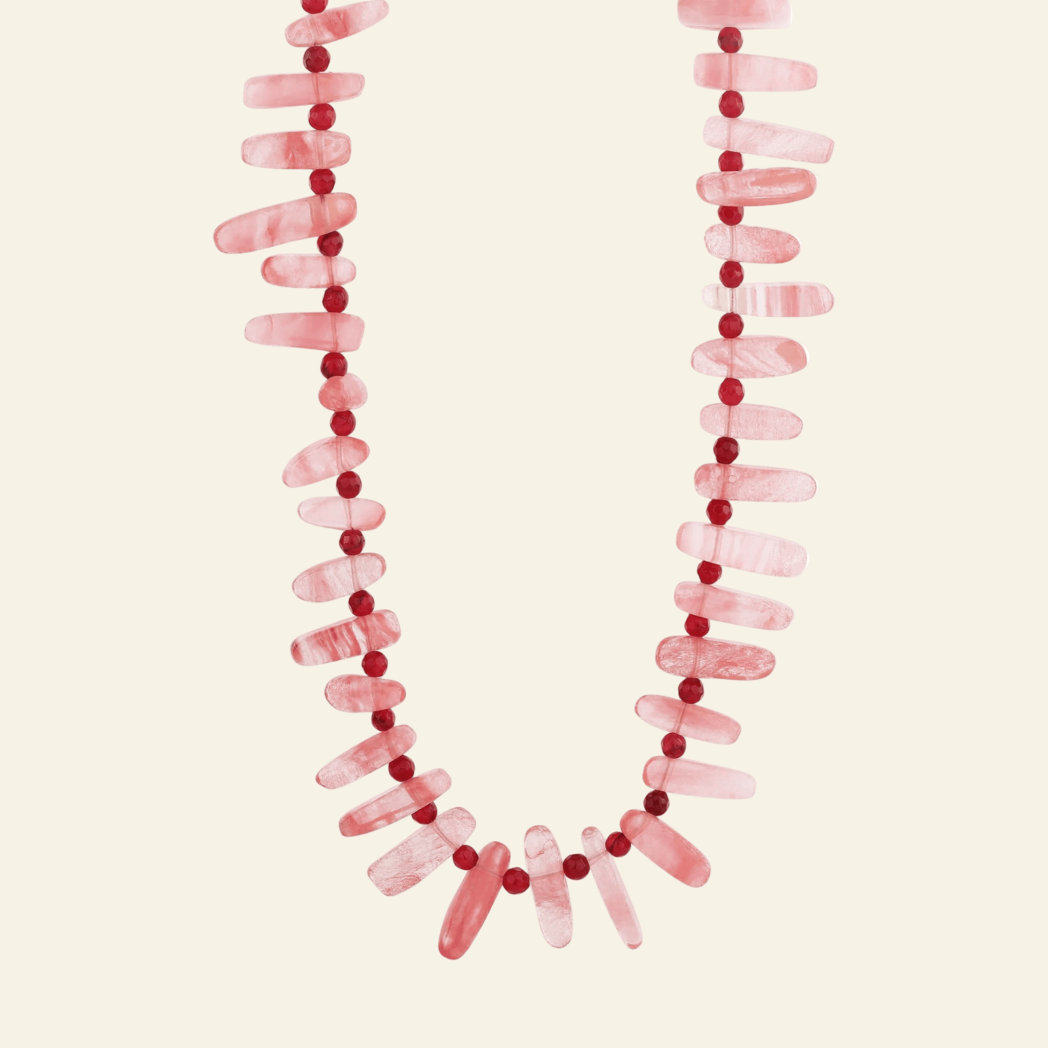 Rose Quartz Spike Necklace
