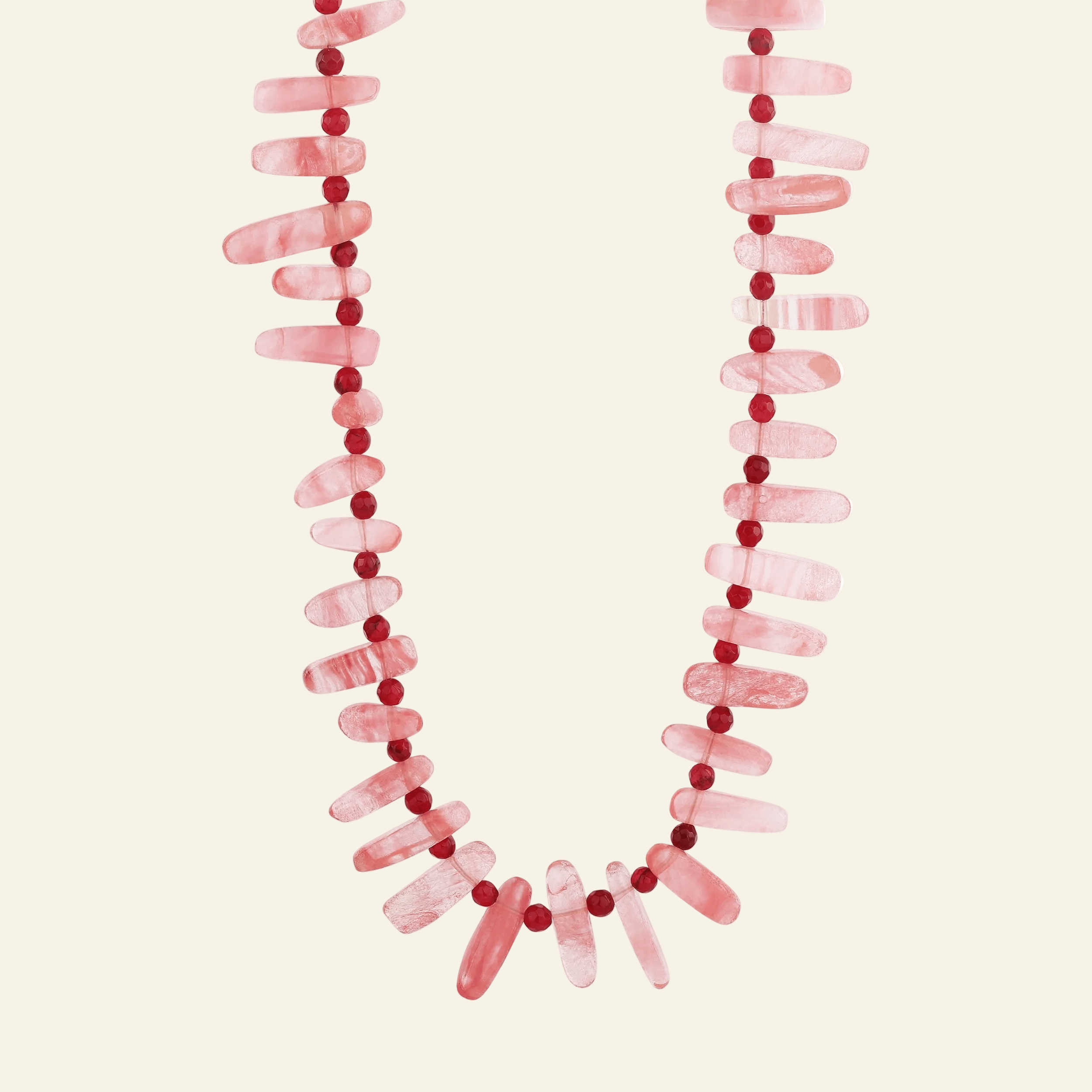 Rose Quartz Spike Necklace