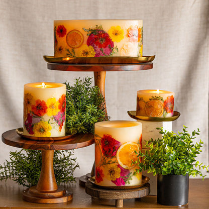 Gold Accent &amp; Signature Botanical Candle Plate