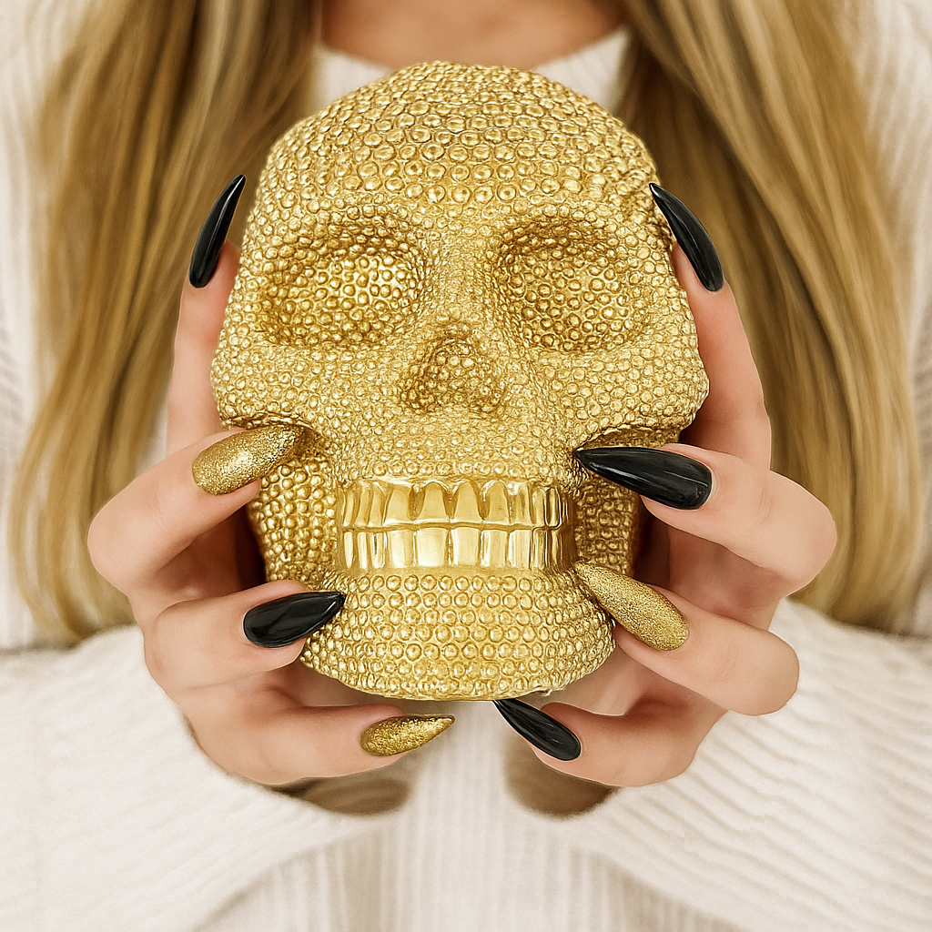 Resin Skull Gold - My American Goods