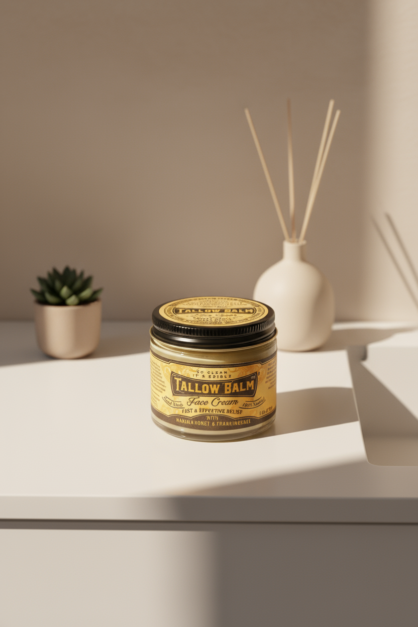 Tallow Face Cream with Manuka Honey &amp; Castor Oil - My American Goods