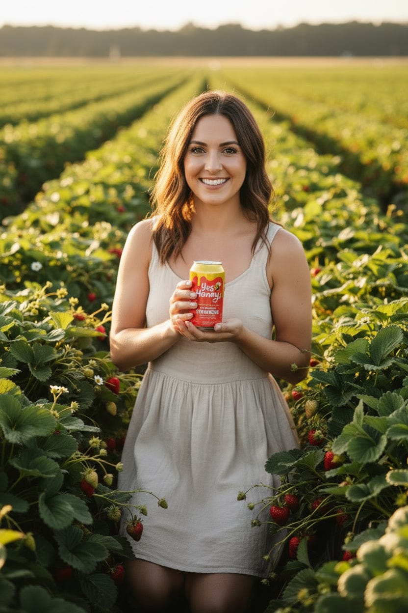 Yes Honey Drink Bee Original Strawberry Soda Alternative