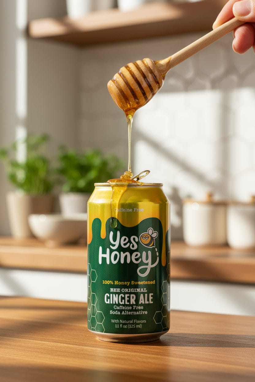 Yes Honey Drink Bee Original Ginger Ale Soda Alternative