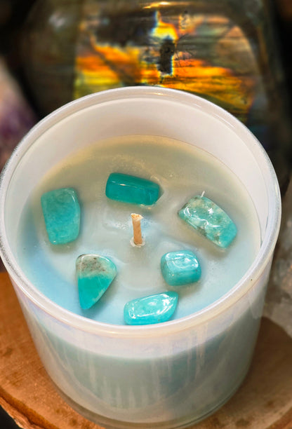 Once In a Blue Moon Crystal Infused Coconut Wax Candle