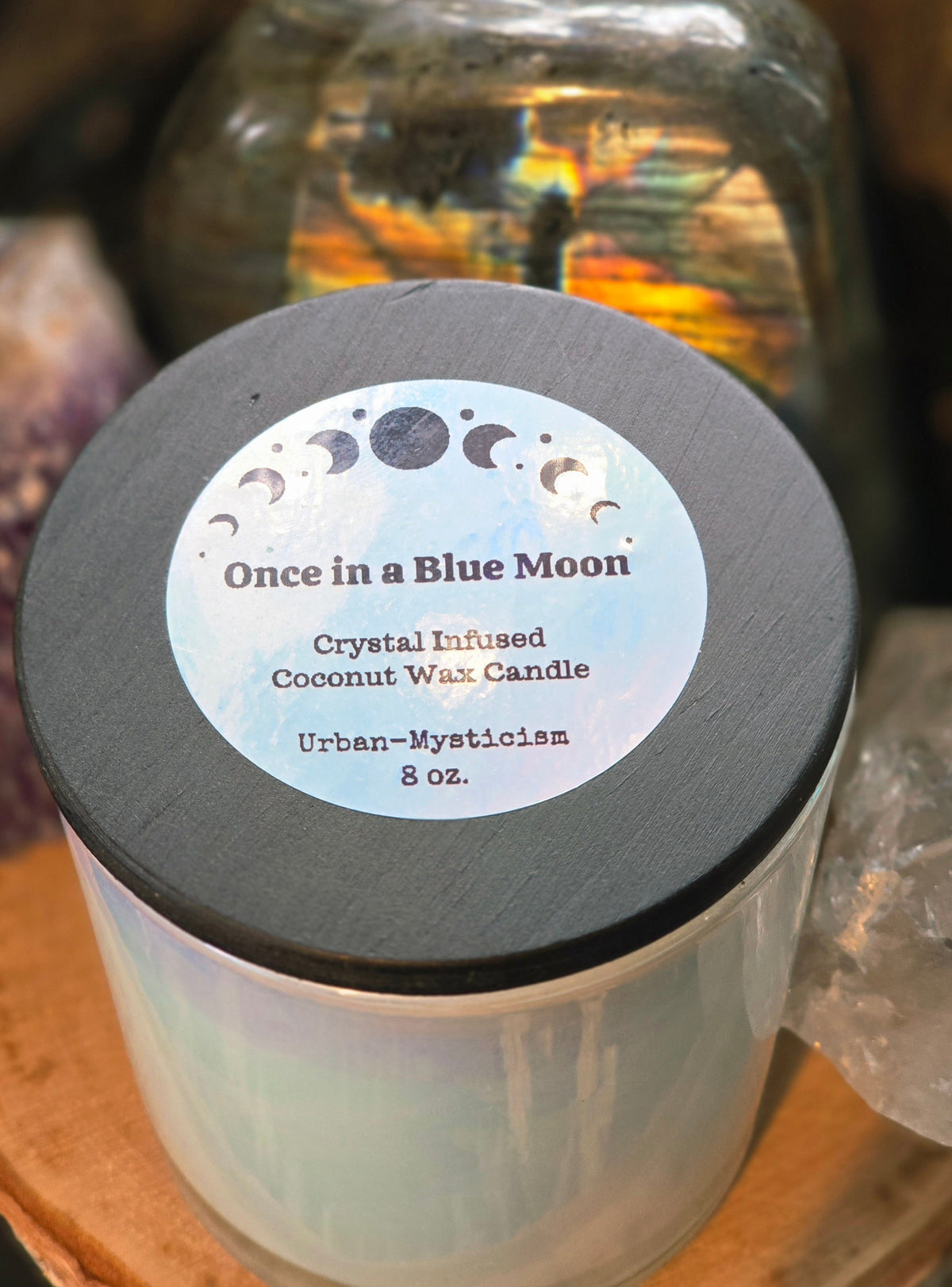 Once In a Blue Moon Crystal Infused Coconut Wax Candle