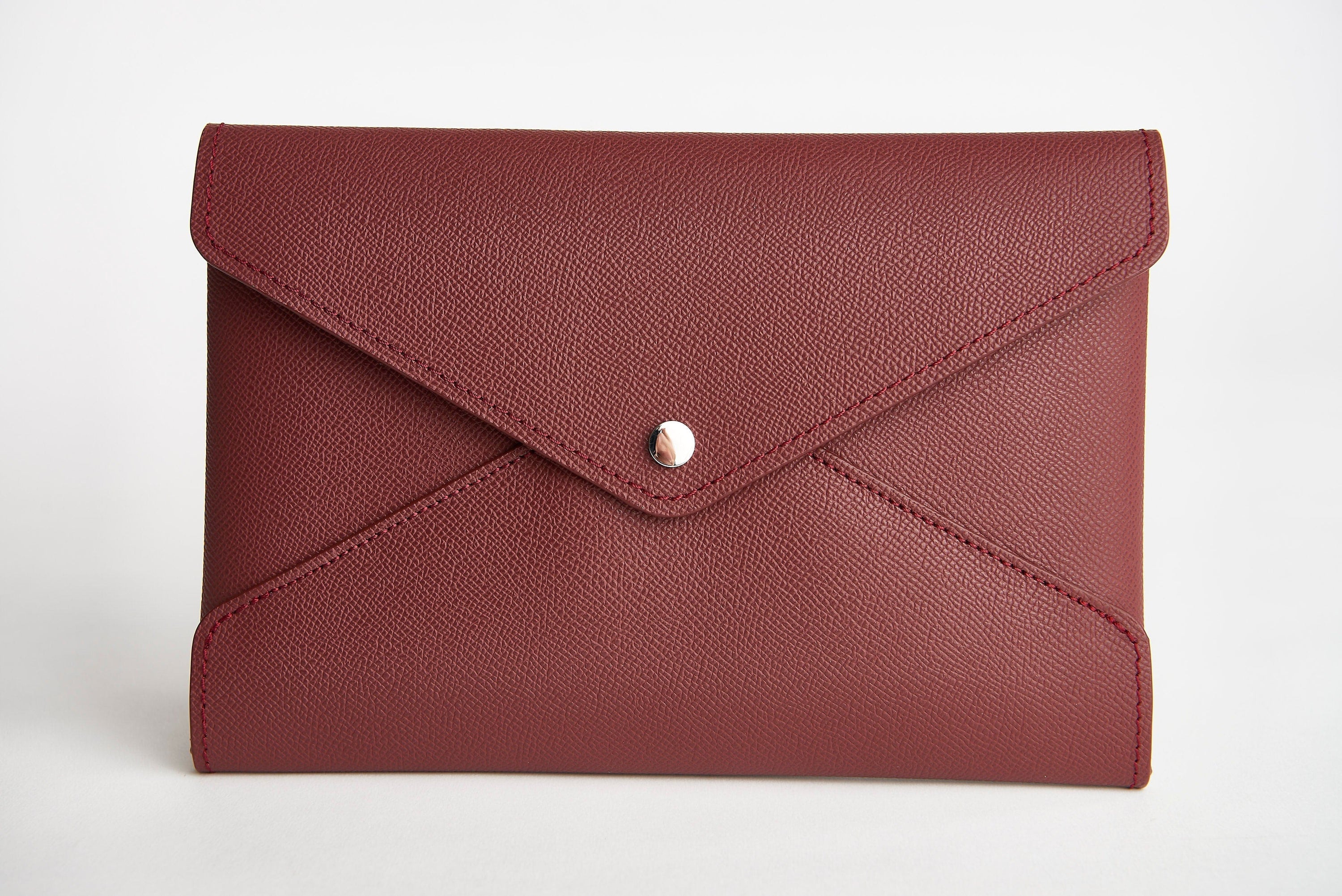 SOUL CARRIER Soul Carrier x ASU Maroon Epsom Leather Clutch