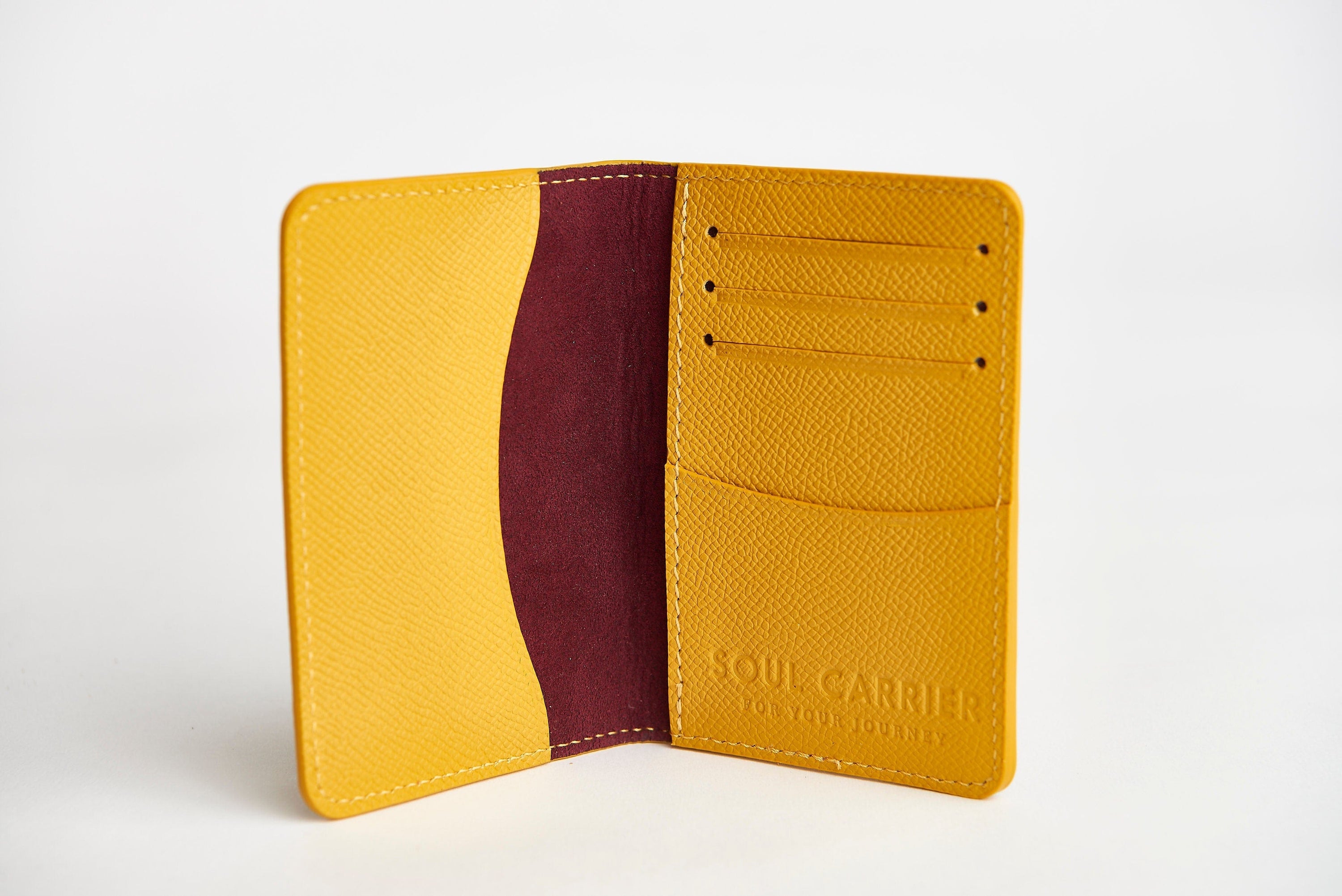 SOUL CARRIER ASU Wallet: Gold Epsom Leather Bifold