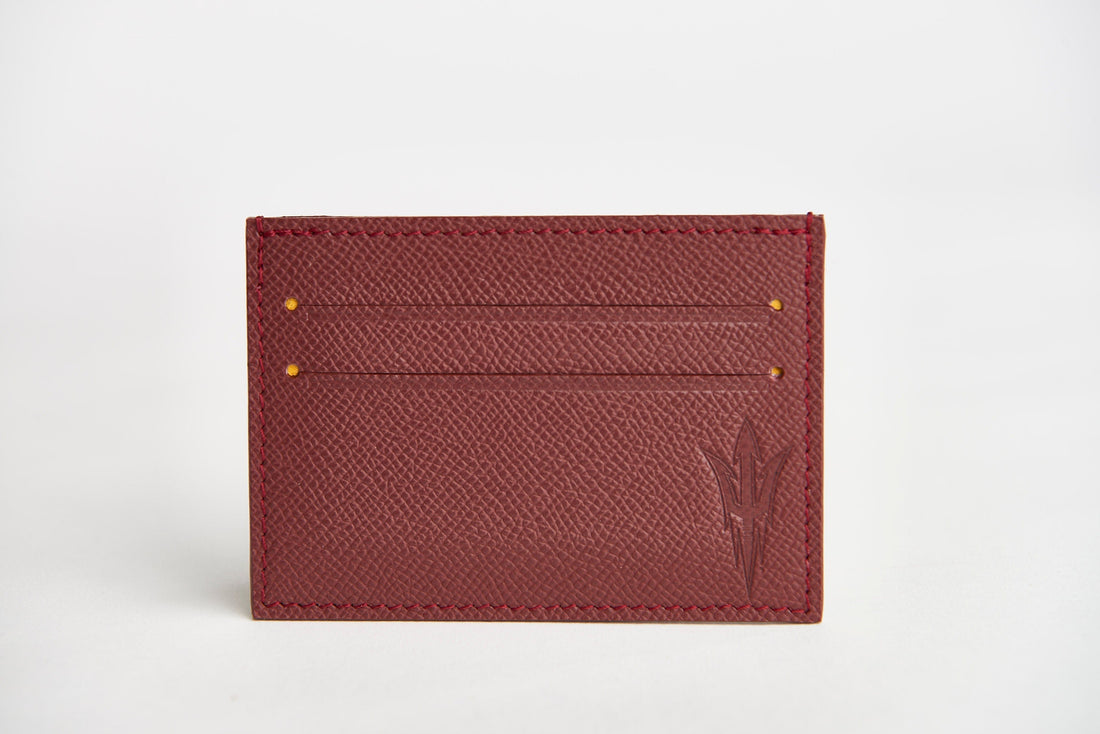 ASU Maroon Epsom Leather Card Case