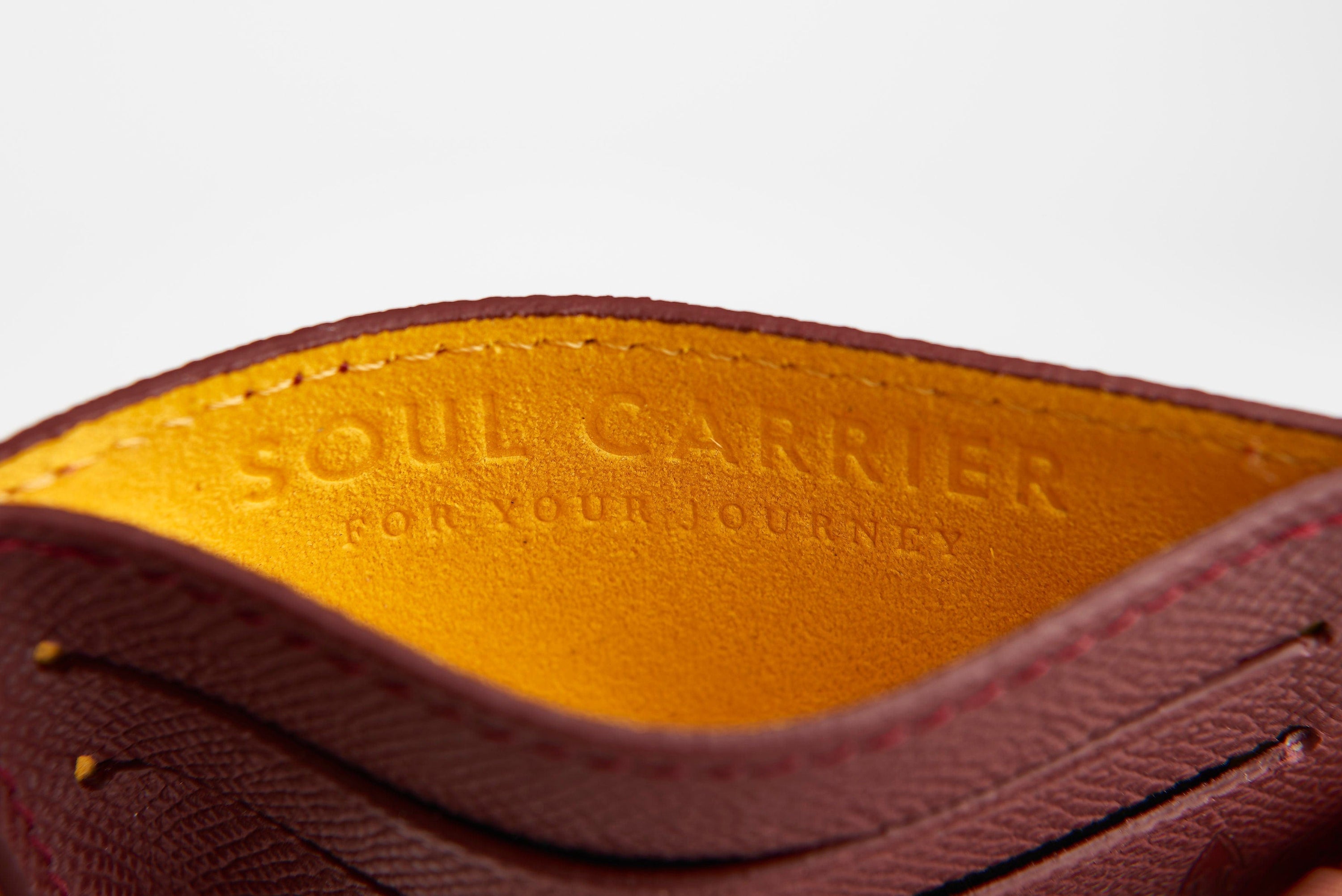 SOUL CARRIER ASU Maroon Epsom Leather Card Case
