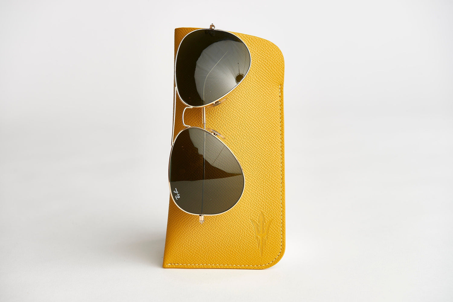 ASU Gold Epsom Leather Sunglass Case Holder