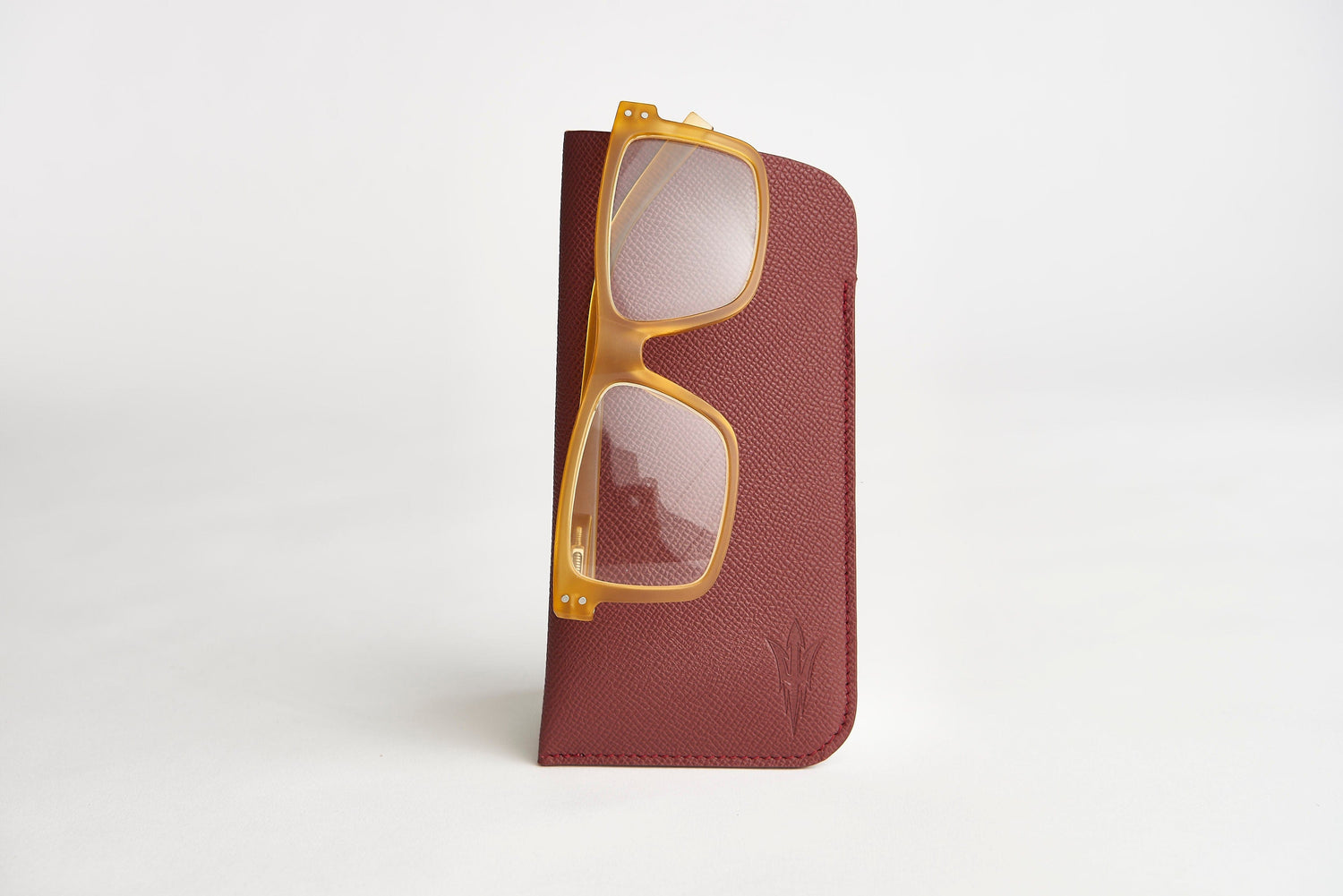 ASU Maroon Epsom Leather Sunglass Case Holder