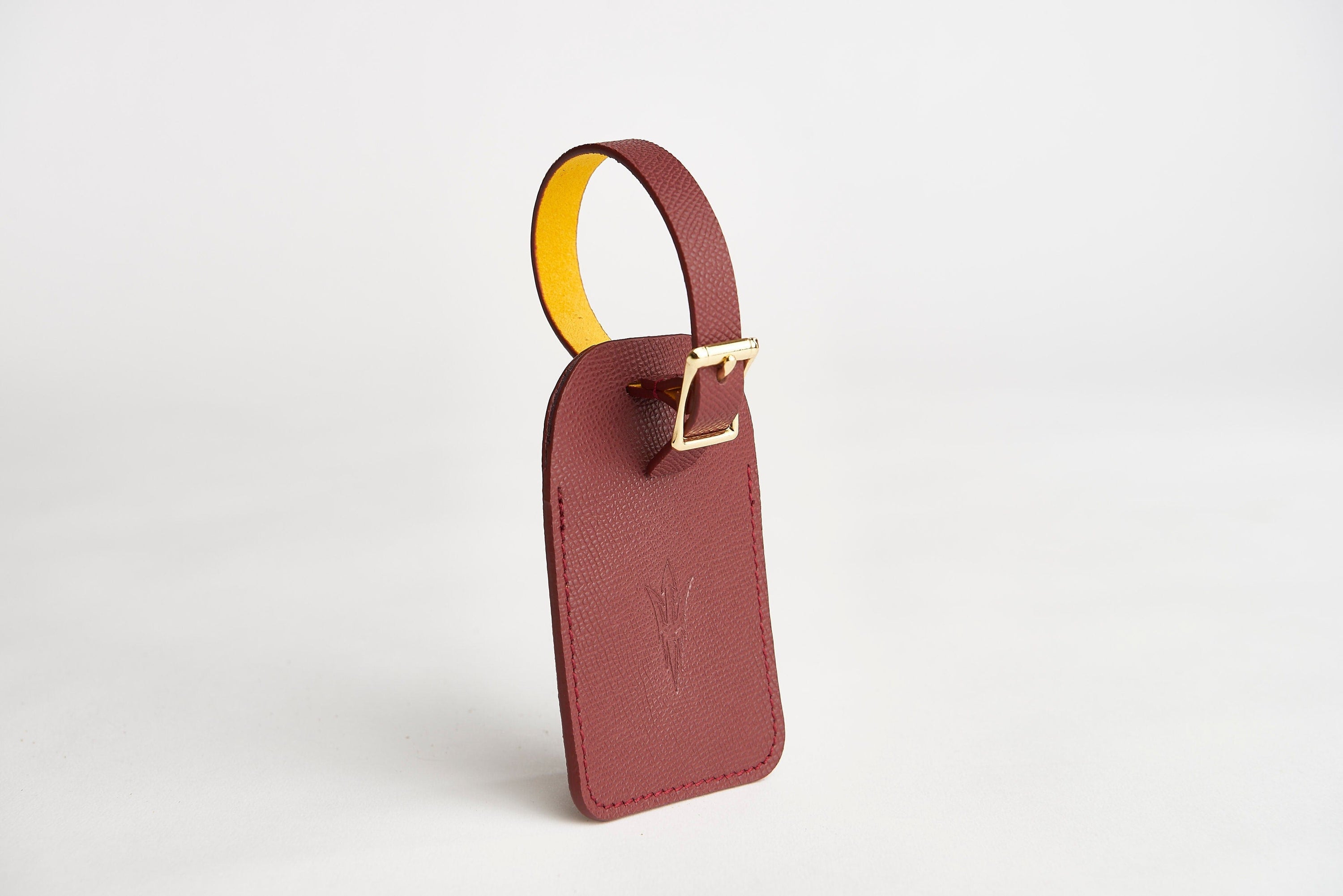 SOUL CARRIER Maroon ASU Maroon Epsom Leather Luggage Tag