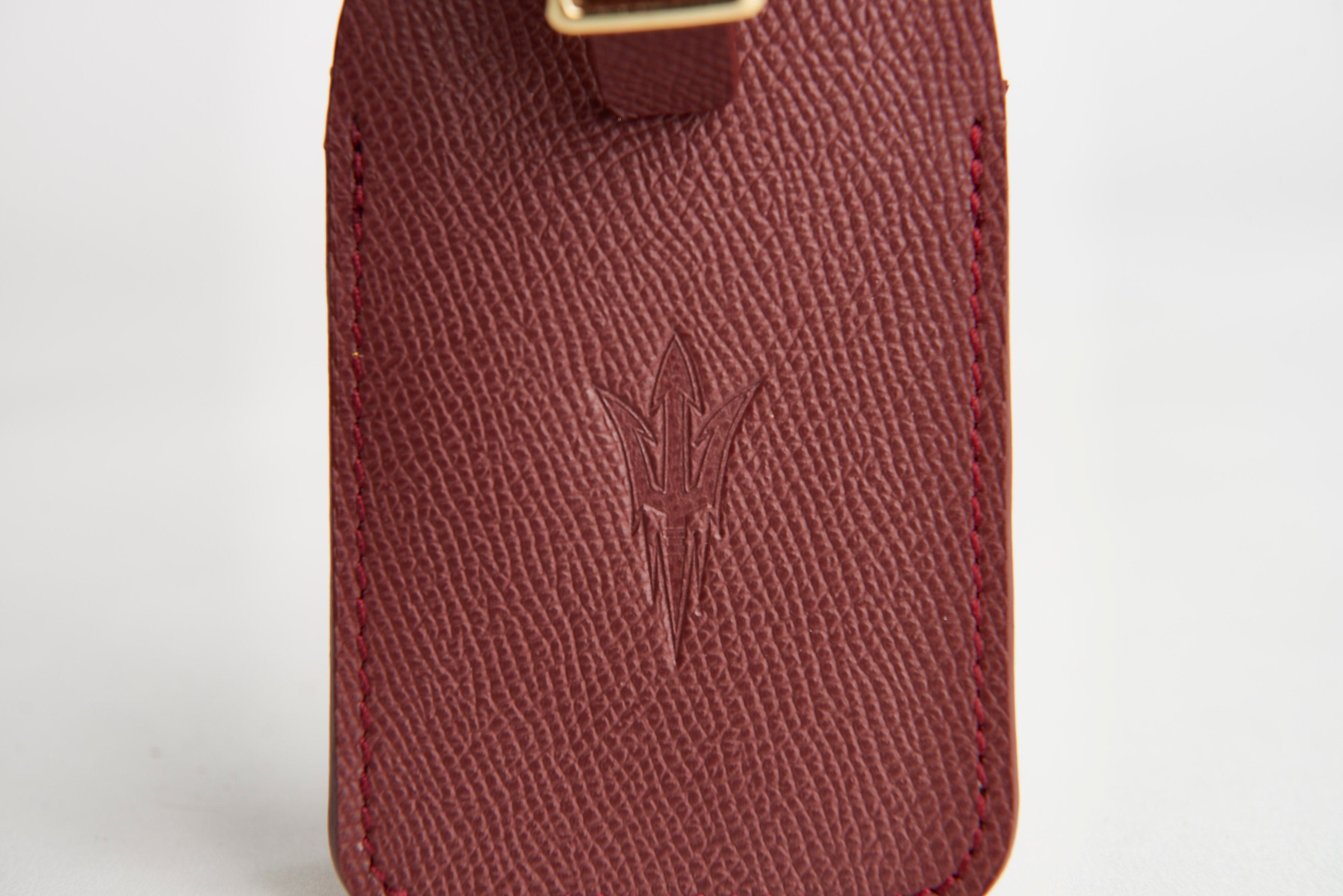 ASU Maroon Epsom Leather Luggage Tag