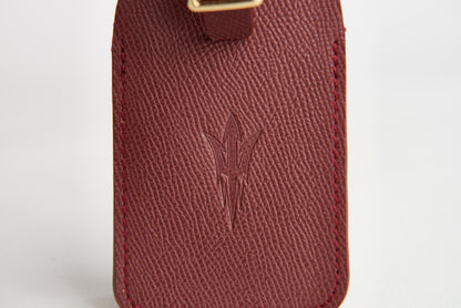 ASU Maroon Epsom Leather Luggage Tag