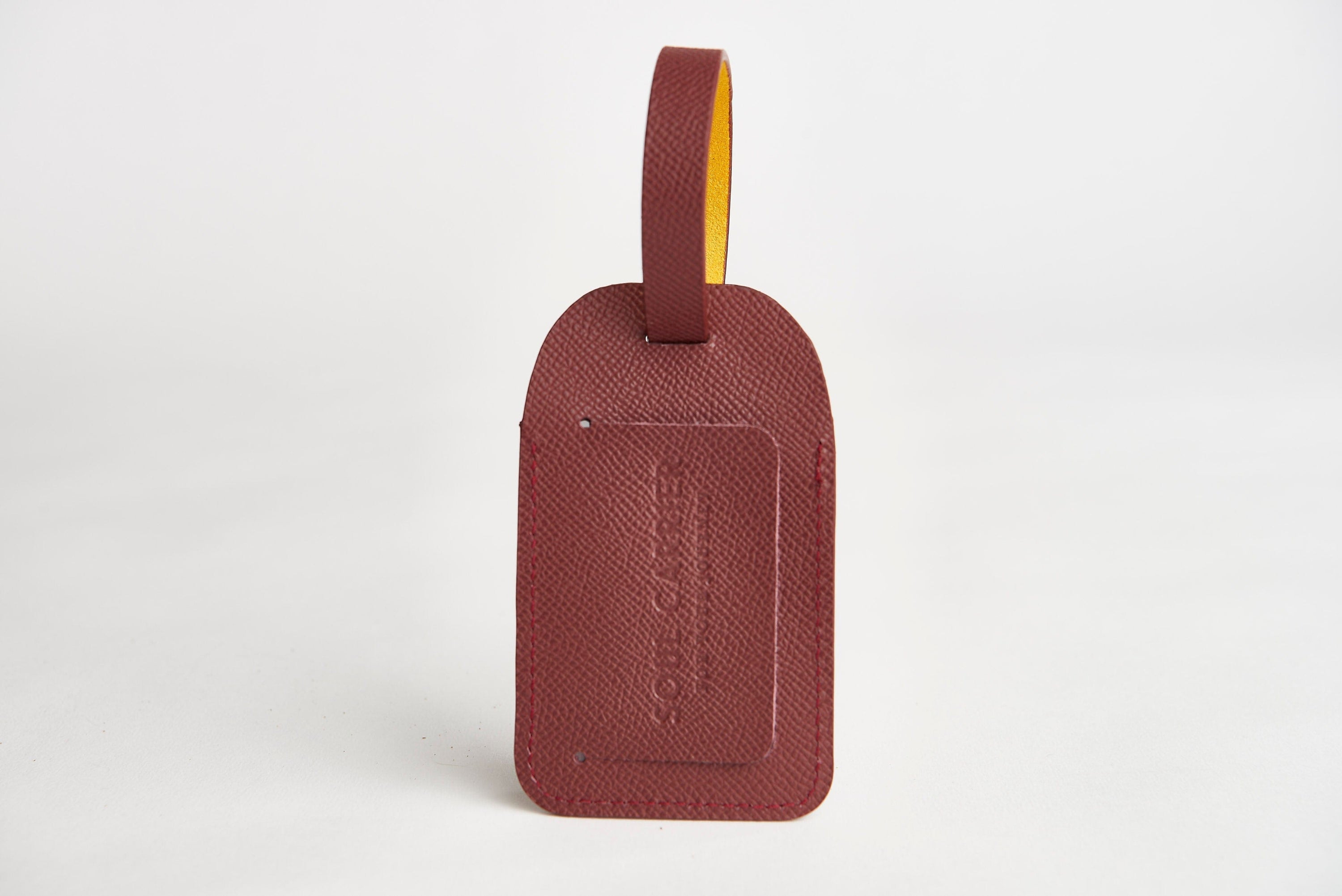 SOUL CARRIER Maroon ASU Maroon Epsom Leather Luggage Tag
