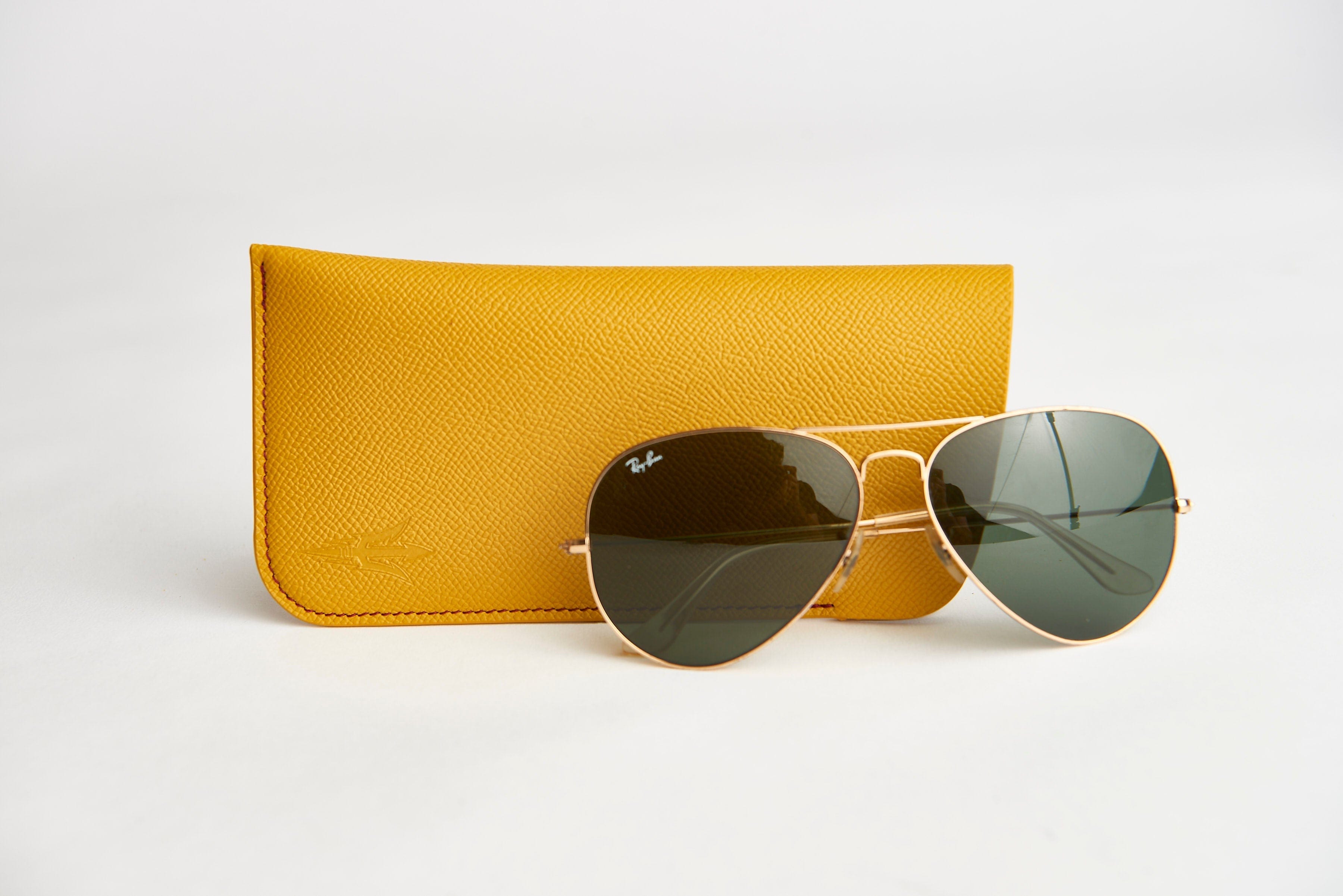 ASU Gold Epsom Leather Sunglass Case Holder
