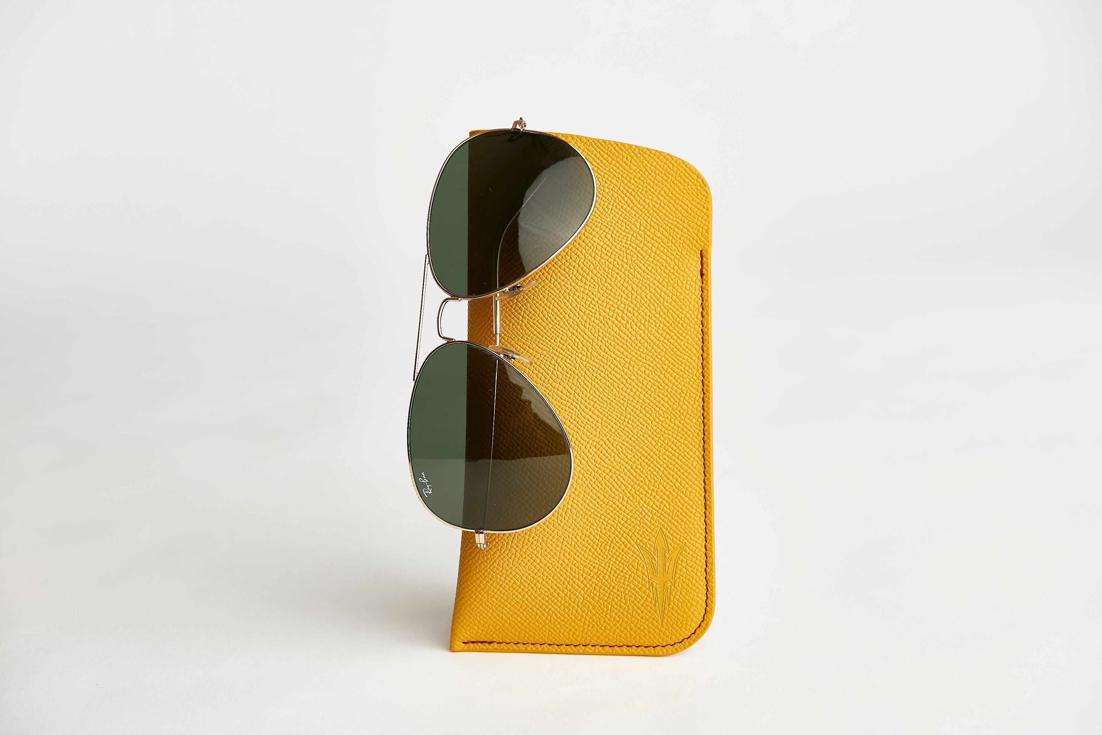 ASU Gold Epsom Leather Sunglass Case Holder