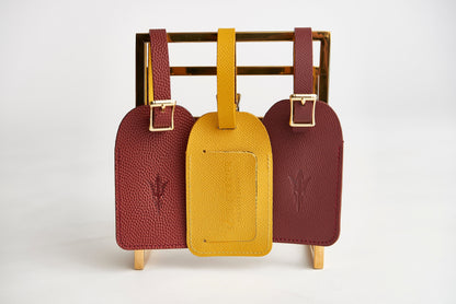 ASU Maroon Epsom Leather Luggage Tag
