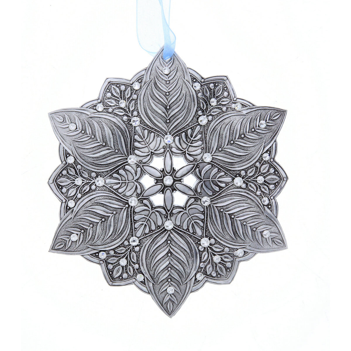 Snow Crystal Winter Greens Ornament (Aluminum)